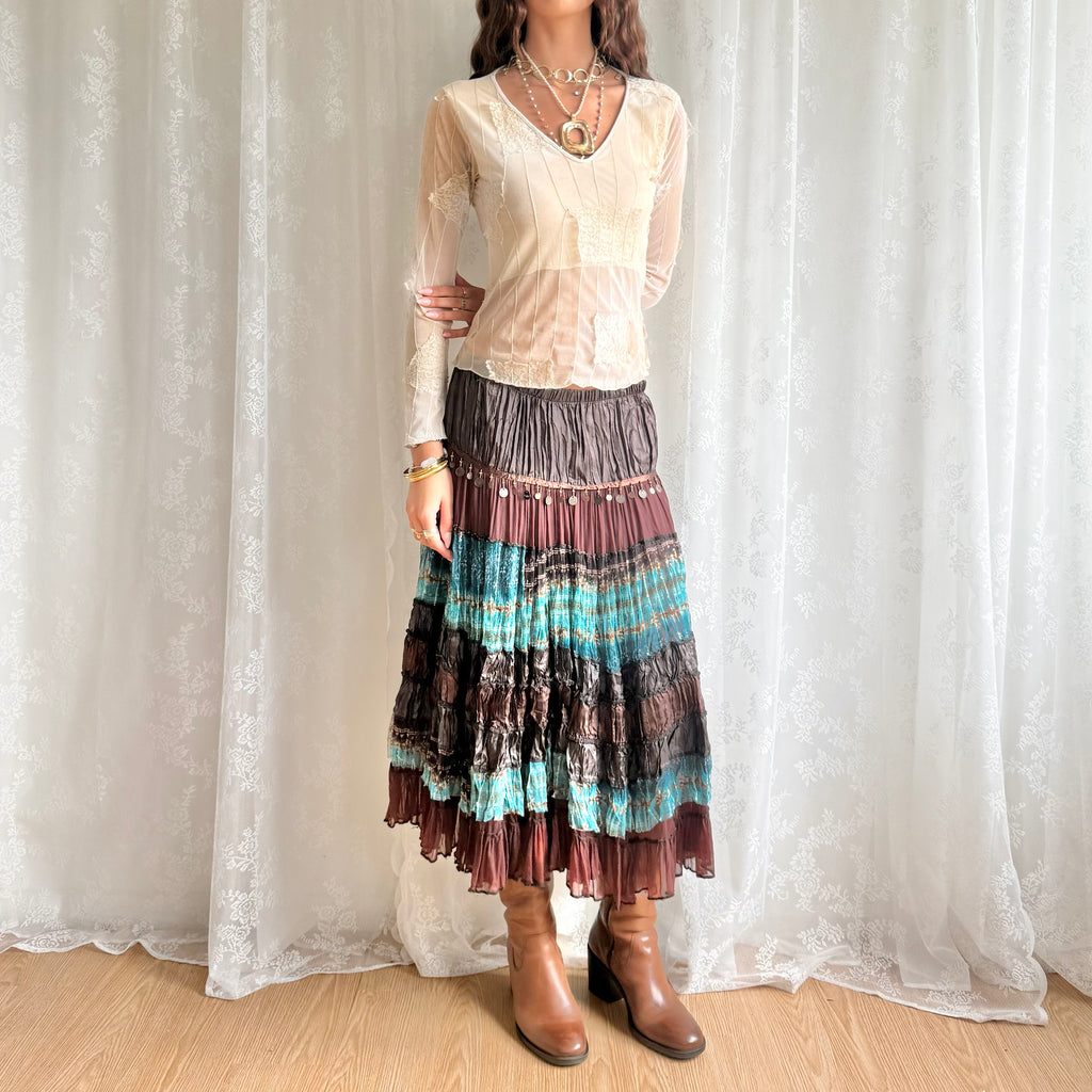 Tiered Midi Skirt - Size M