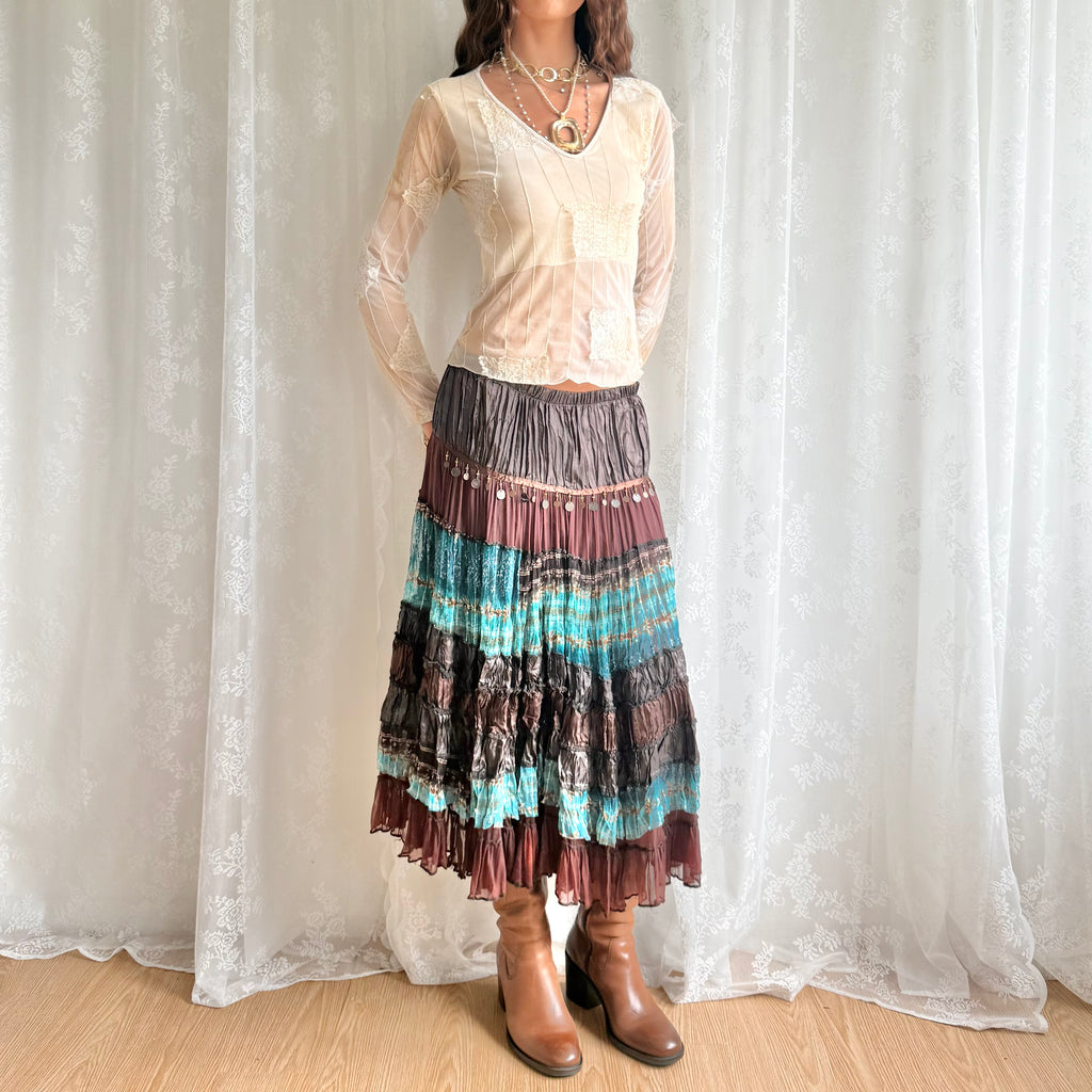 Tiered Midi Skirt - Size M