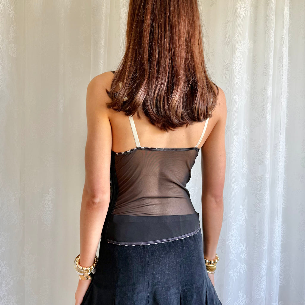 Polka Dot Corset Cami - Size M