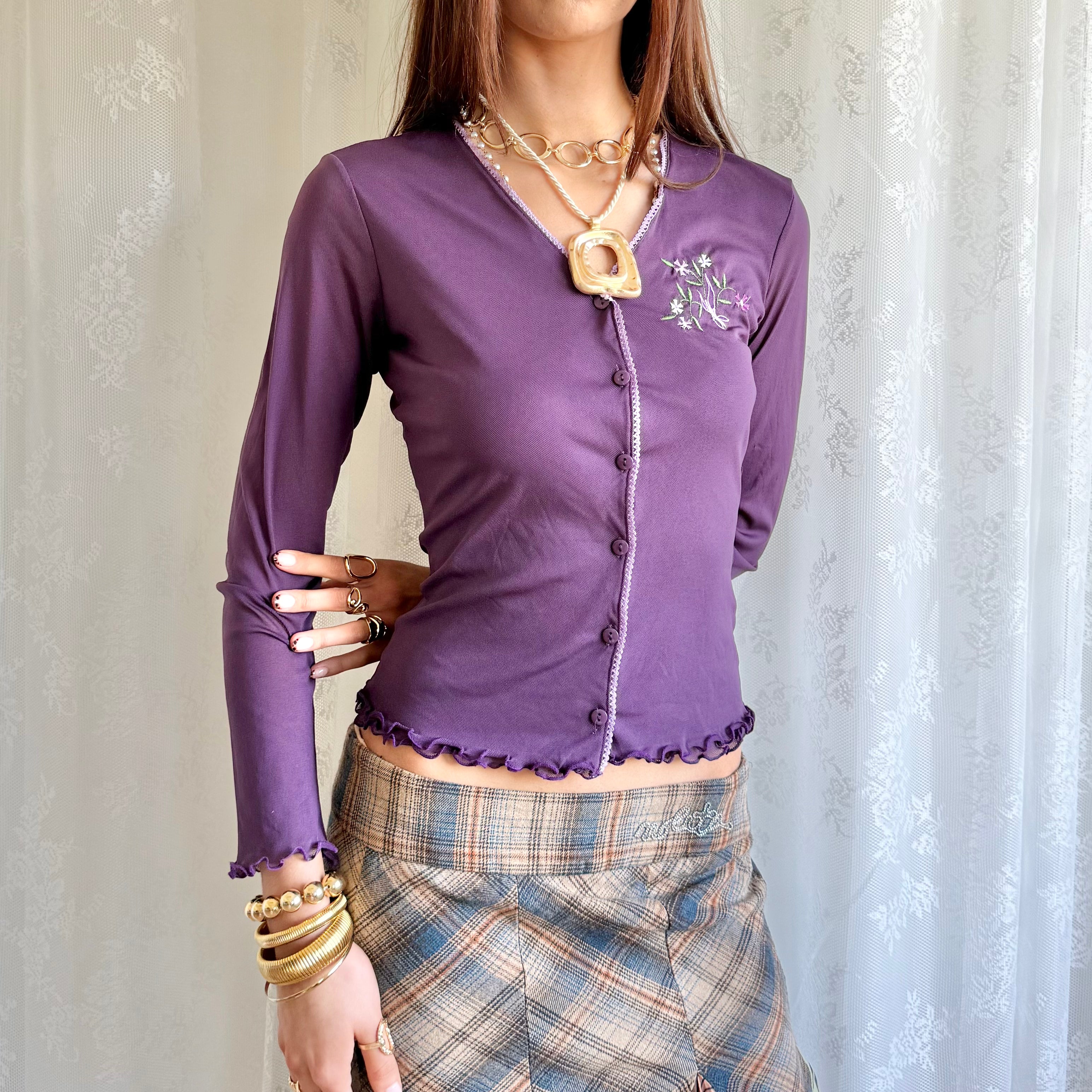 Mesh Long Sleeve Top - Size S