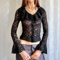 Lace Ruffle Shirt - Size S