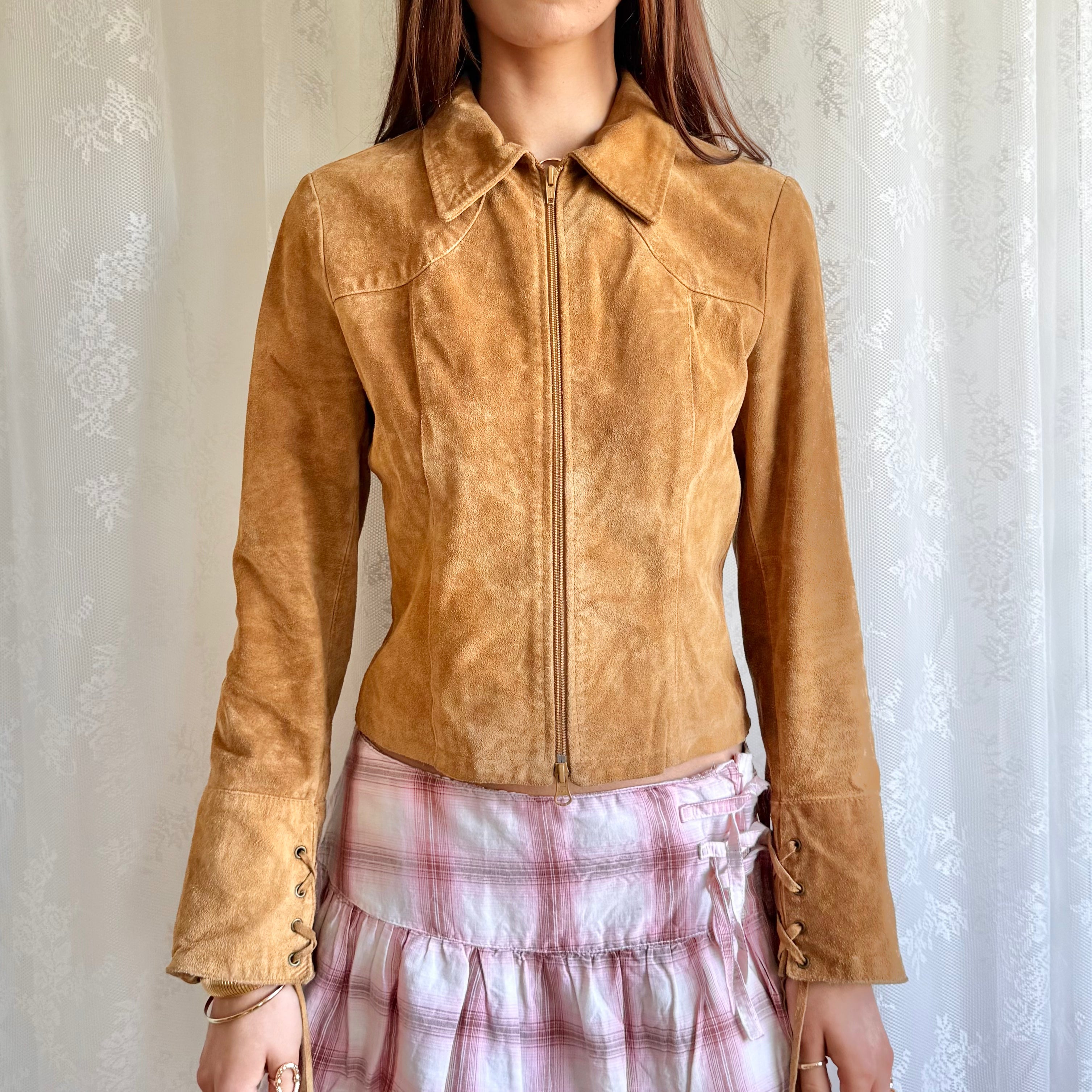 Genuine Suede Zip Jacket - Size S