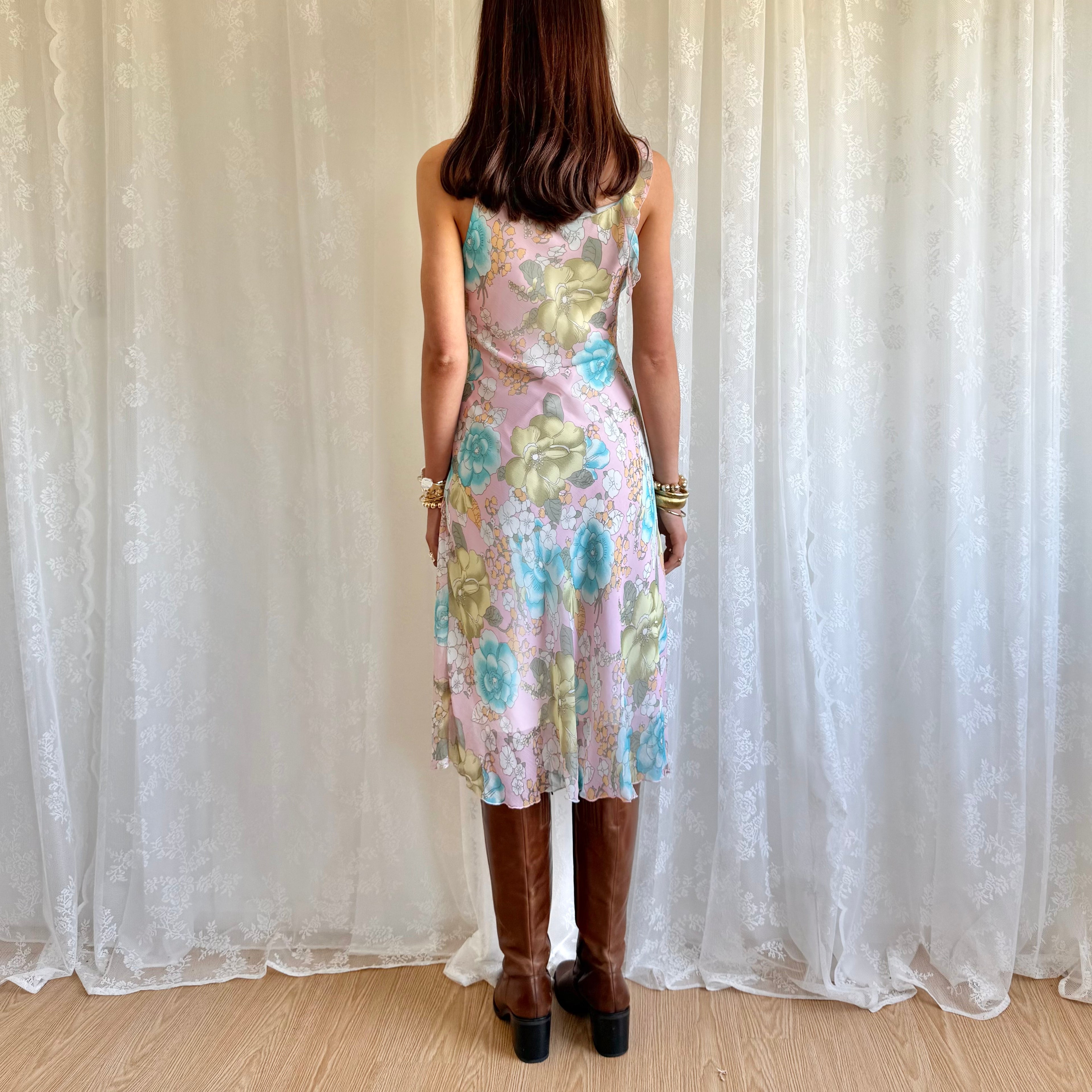 Floral Beaded Midi Dress - Size M