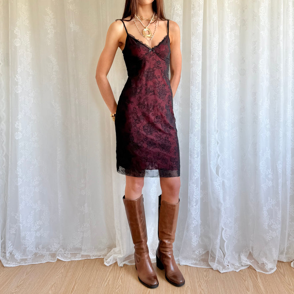 Mesh Lace Mini Dress - Size M