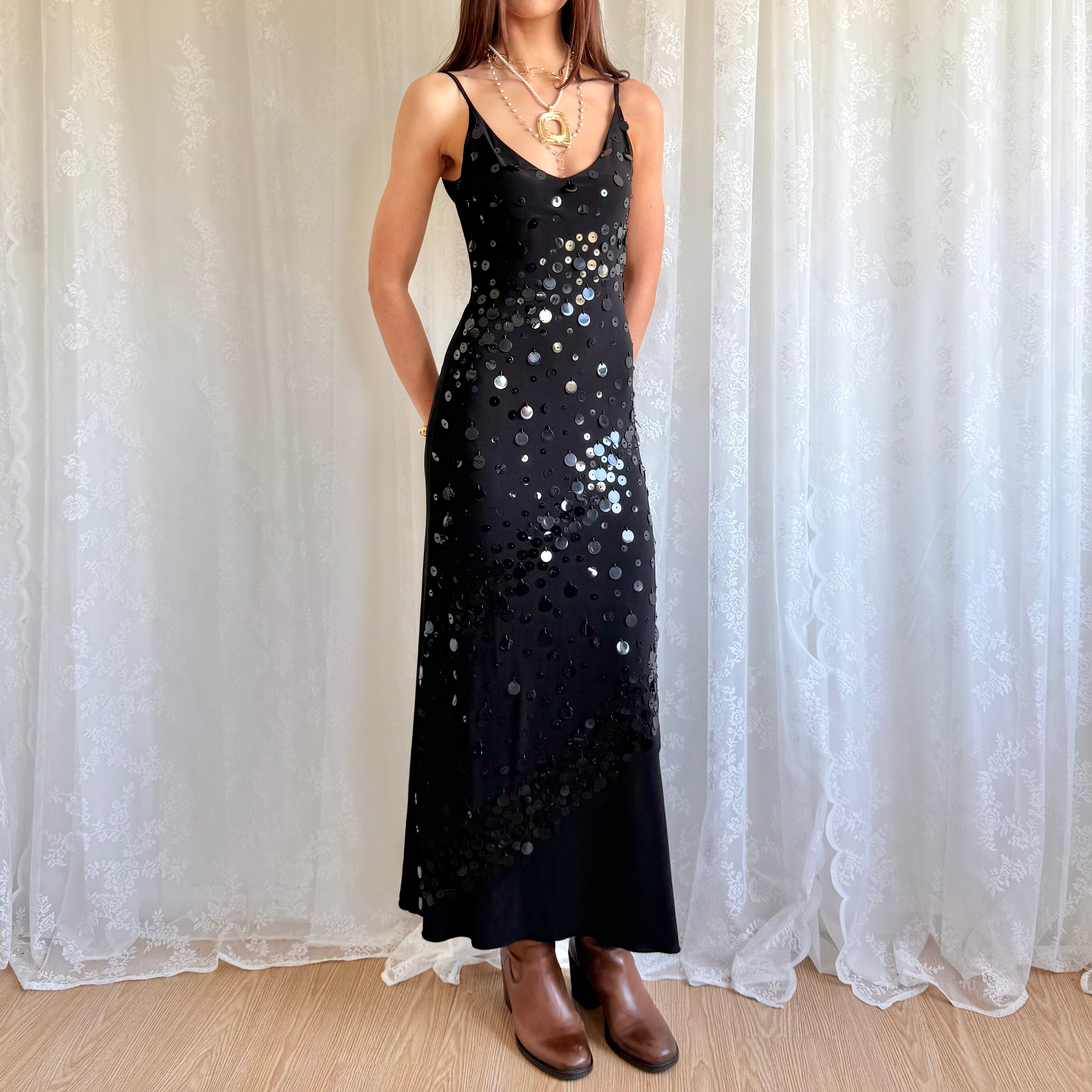 Sequin Maxi Dress - Size M