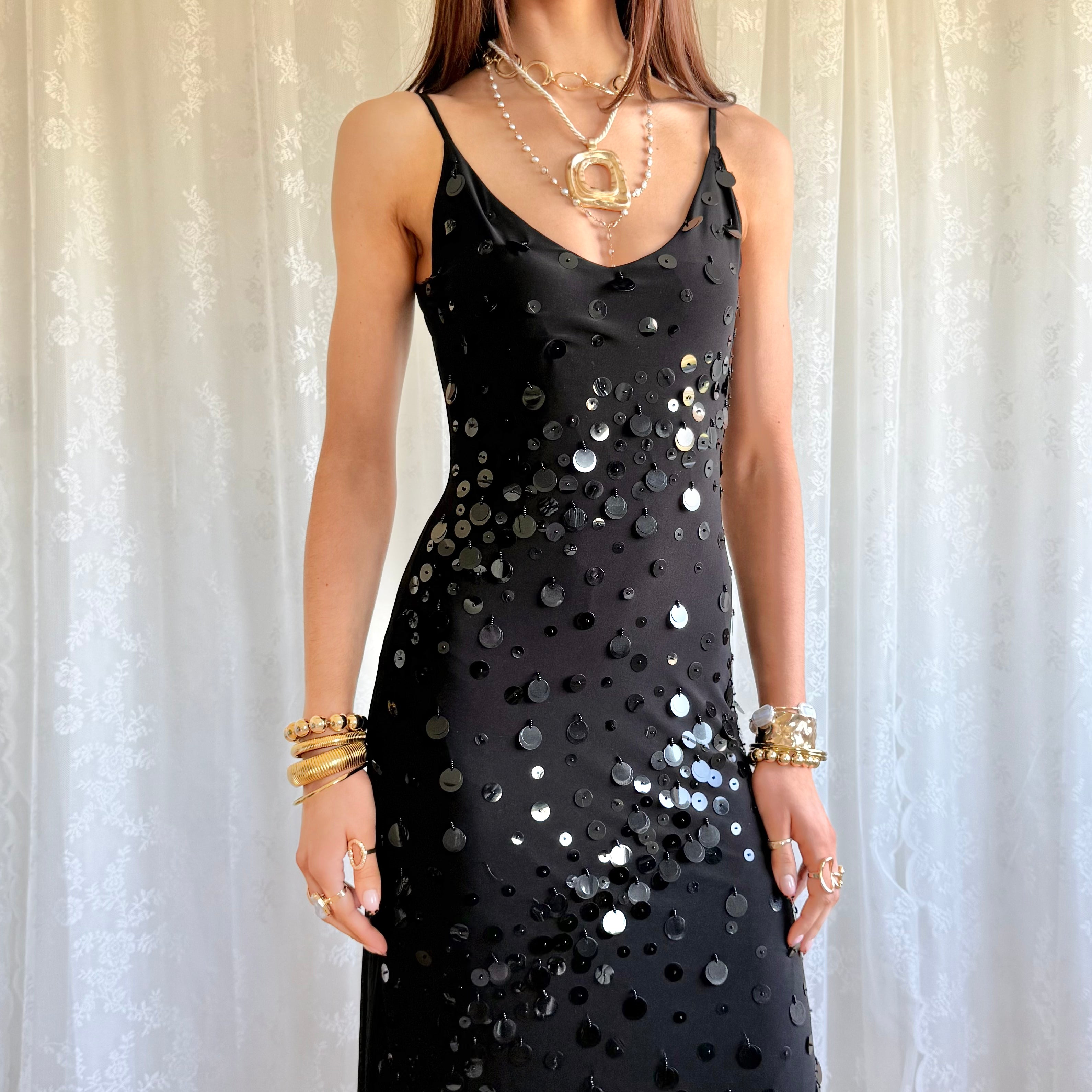Sequin Maxi Dress - Size M