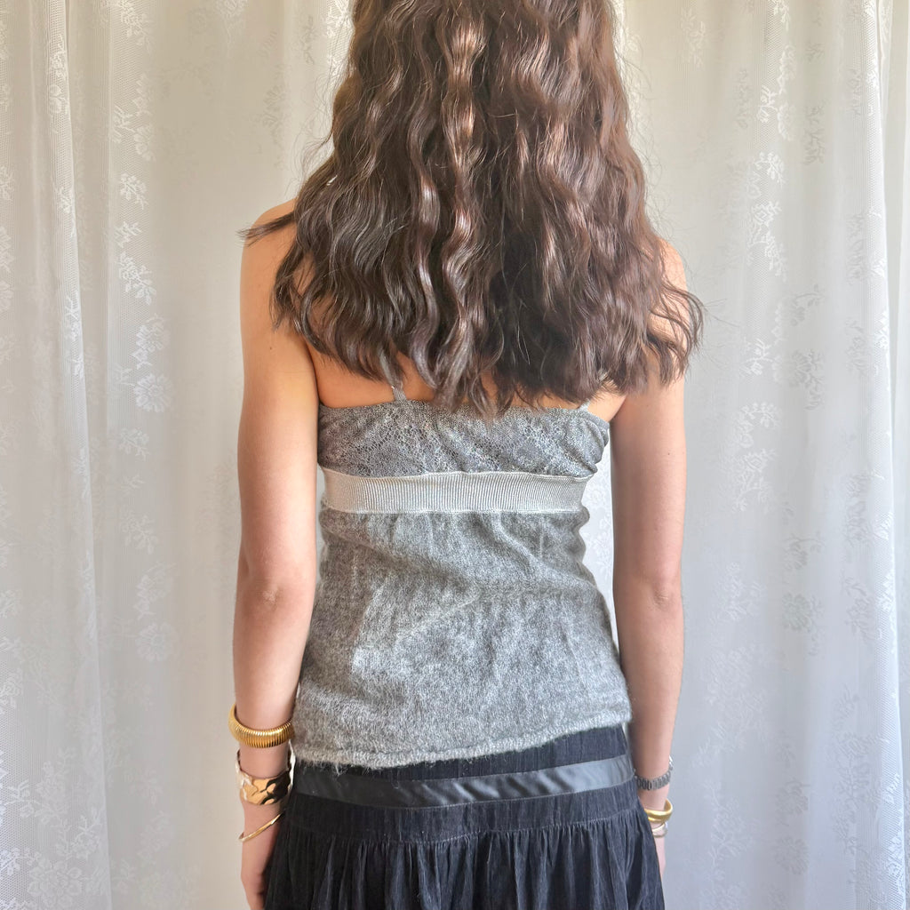Mohair Knit & Silk Cami - Size M