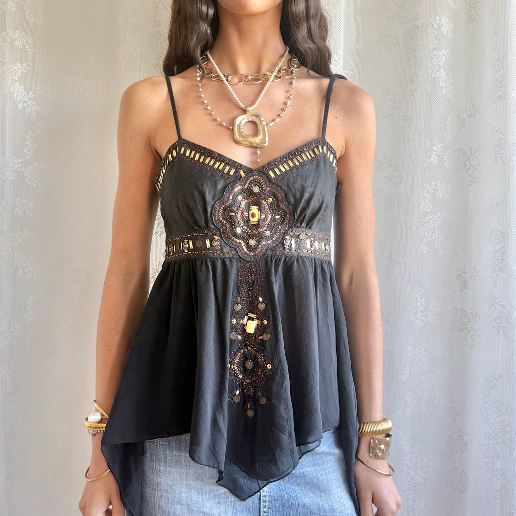 Silk Asymmetric Cami - Size S