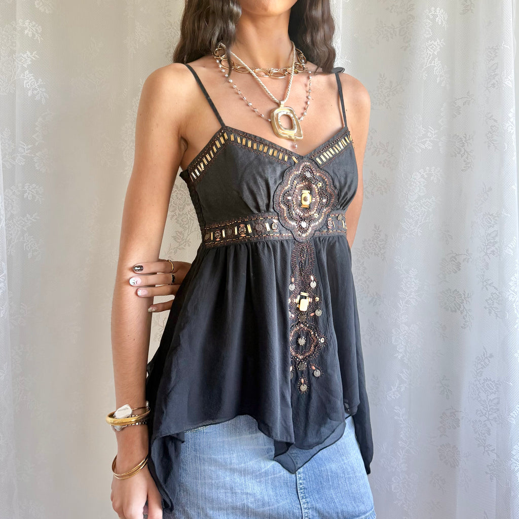 Silk Asymmetric Cami - Size S