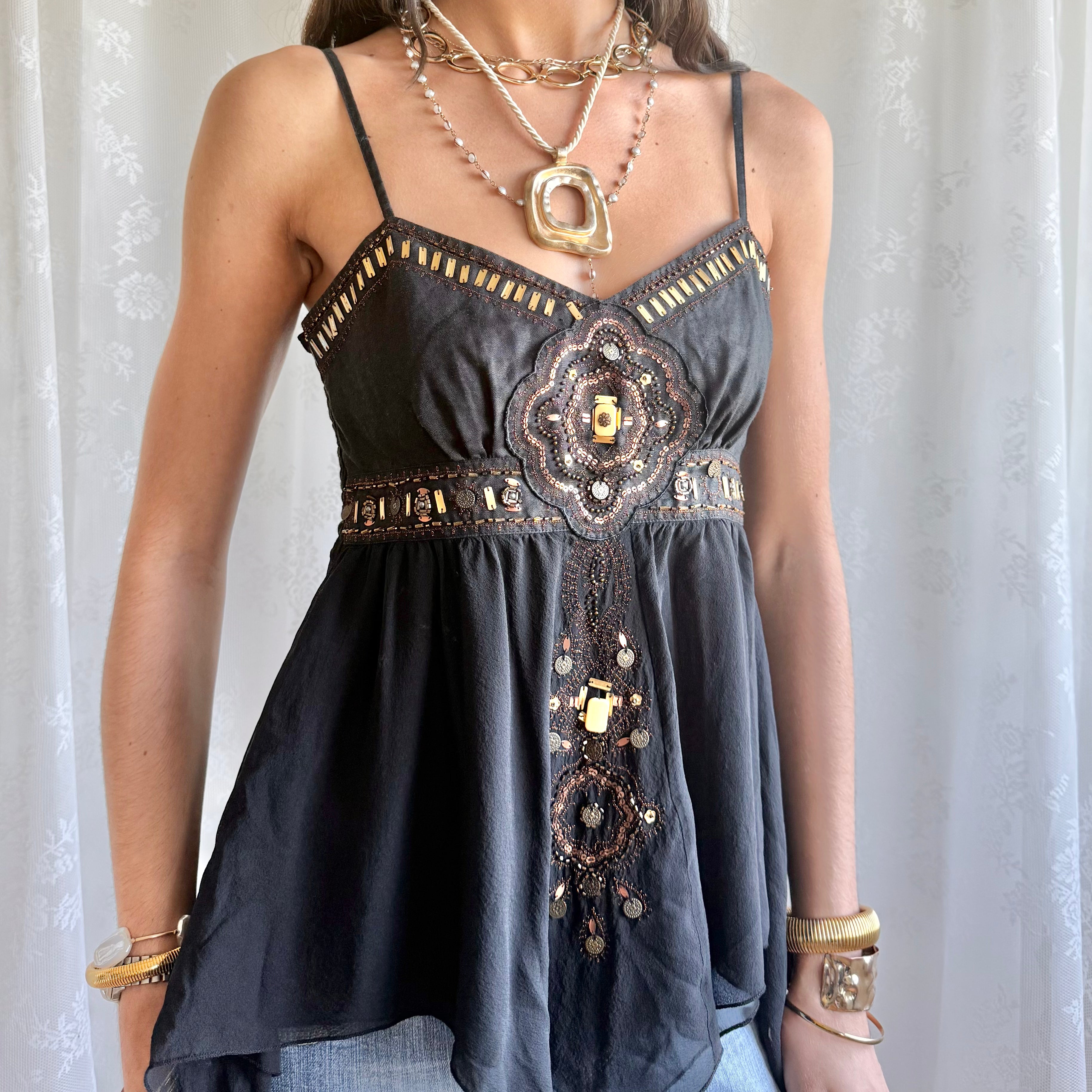 Silk Asymmetric Cami - Size S
