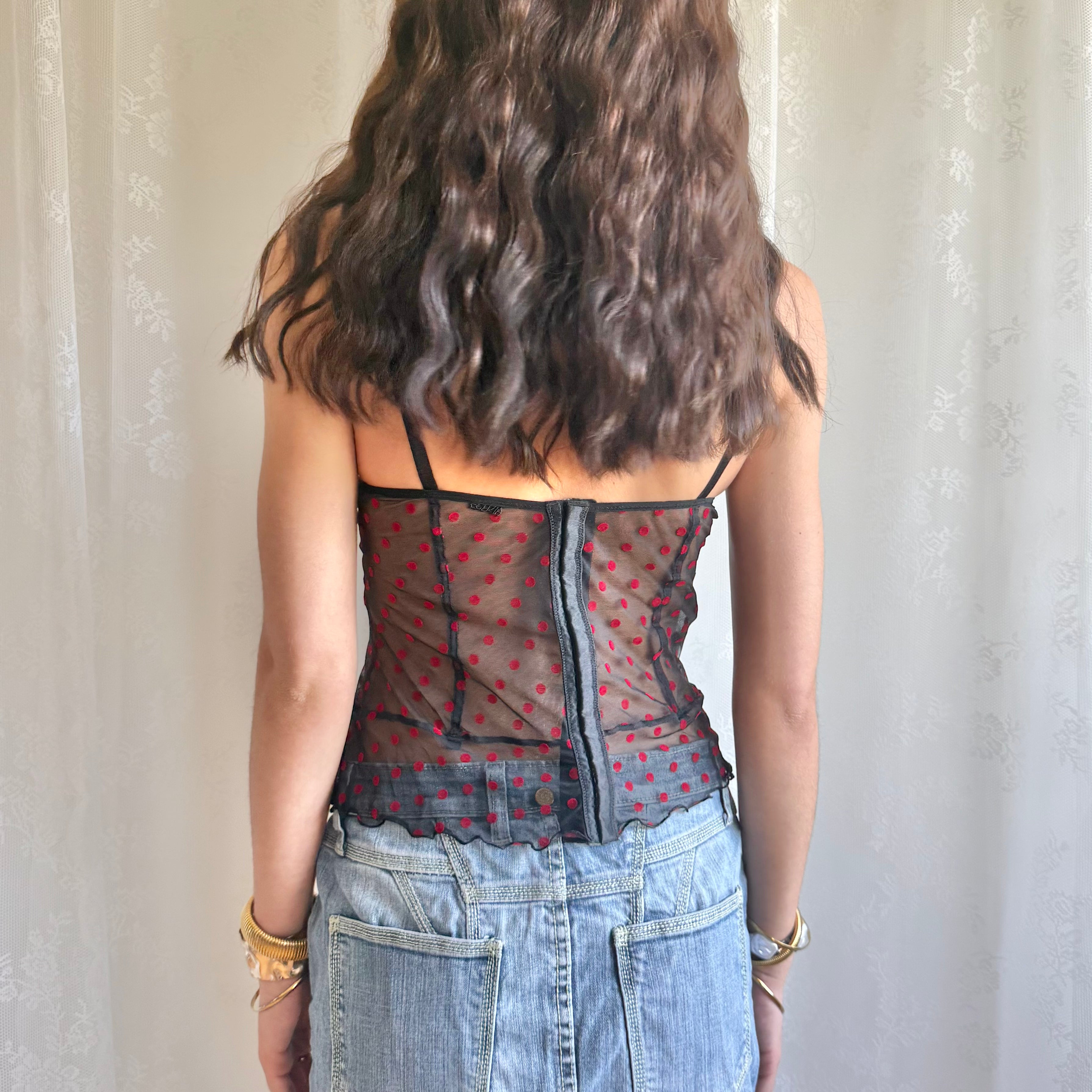Polka Dot Lace Cami - Size M