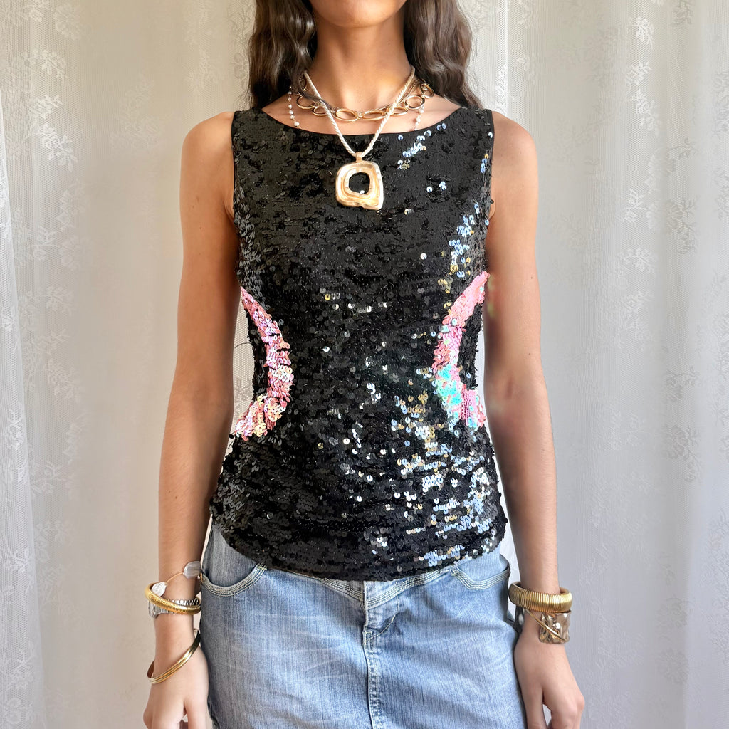 Sequin Crop Top - Size M