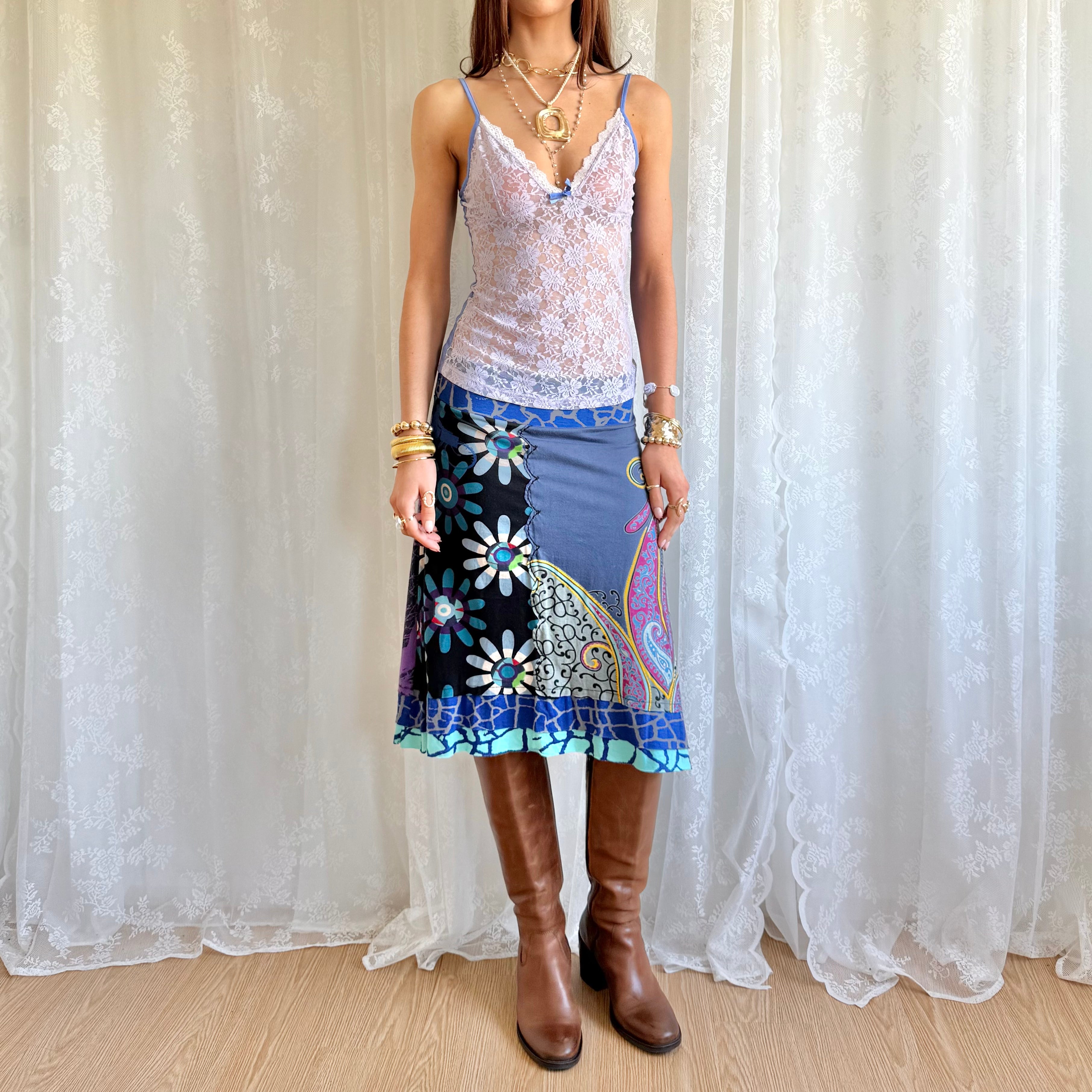 Desigual Asymmetric Midi Skirt - Size S