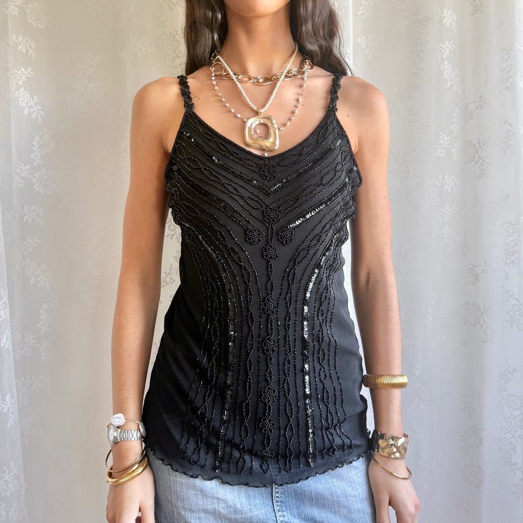 Sequin Beaded Cami - Size XL