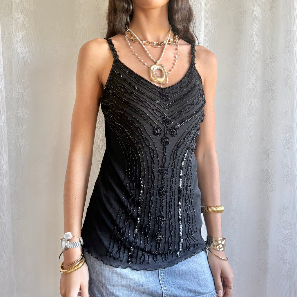 Sequin Beaded Cami - Size XL