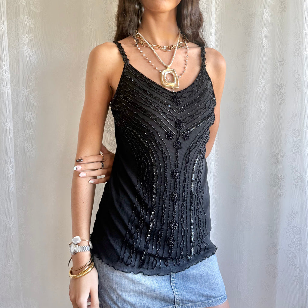 Sequin Beaded Cami - Size XL