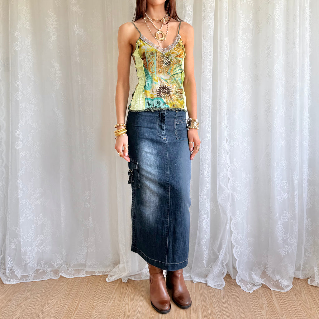 Denim Maxi Skirt - Size XS