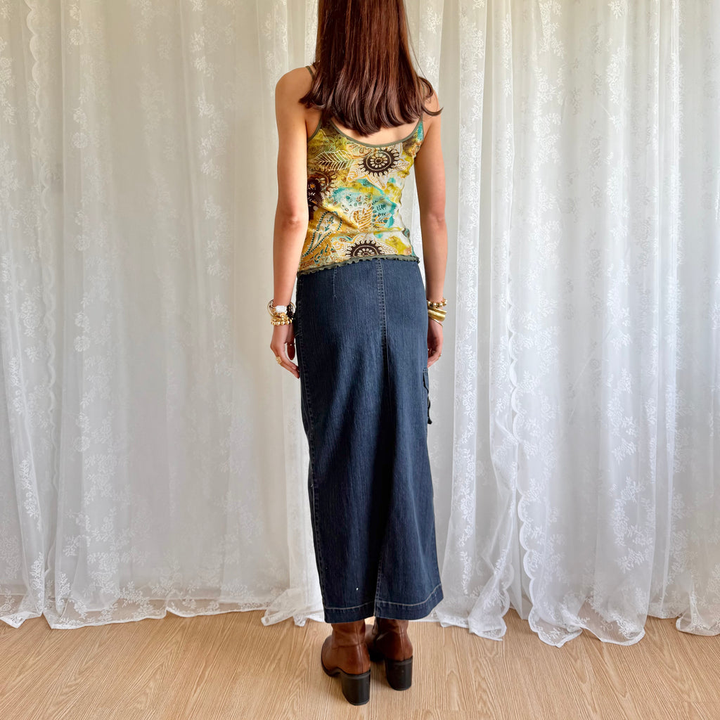 Denim Maxi Skirt - Size XS