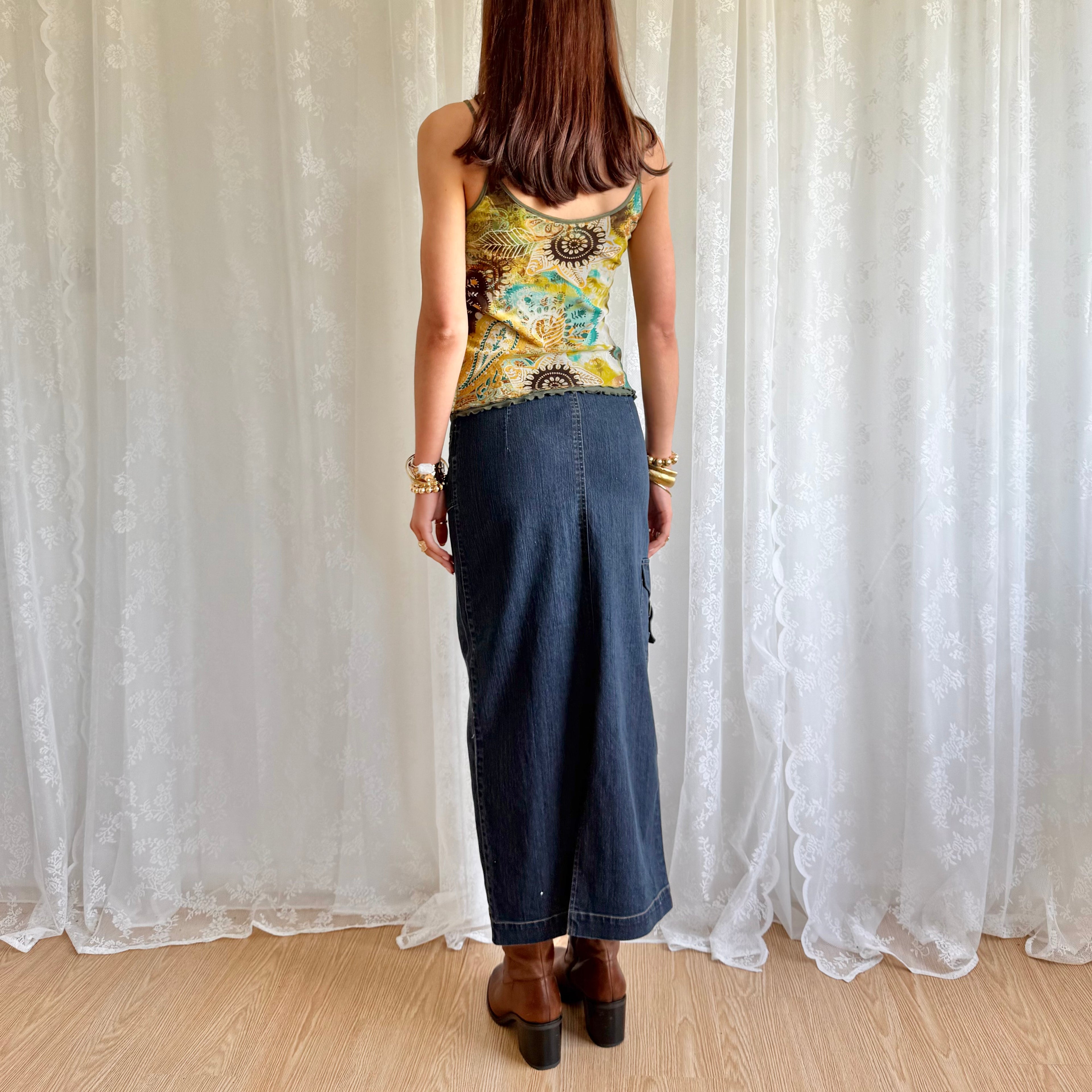 Denim Maxi Skirt - Size XS