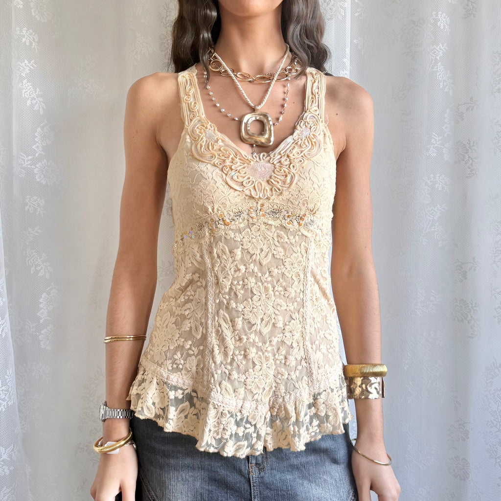 Lace Sequin Cami - Size M