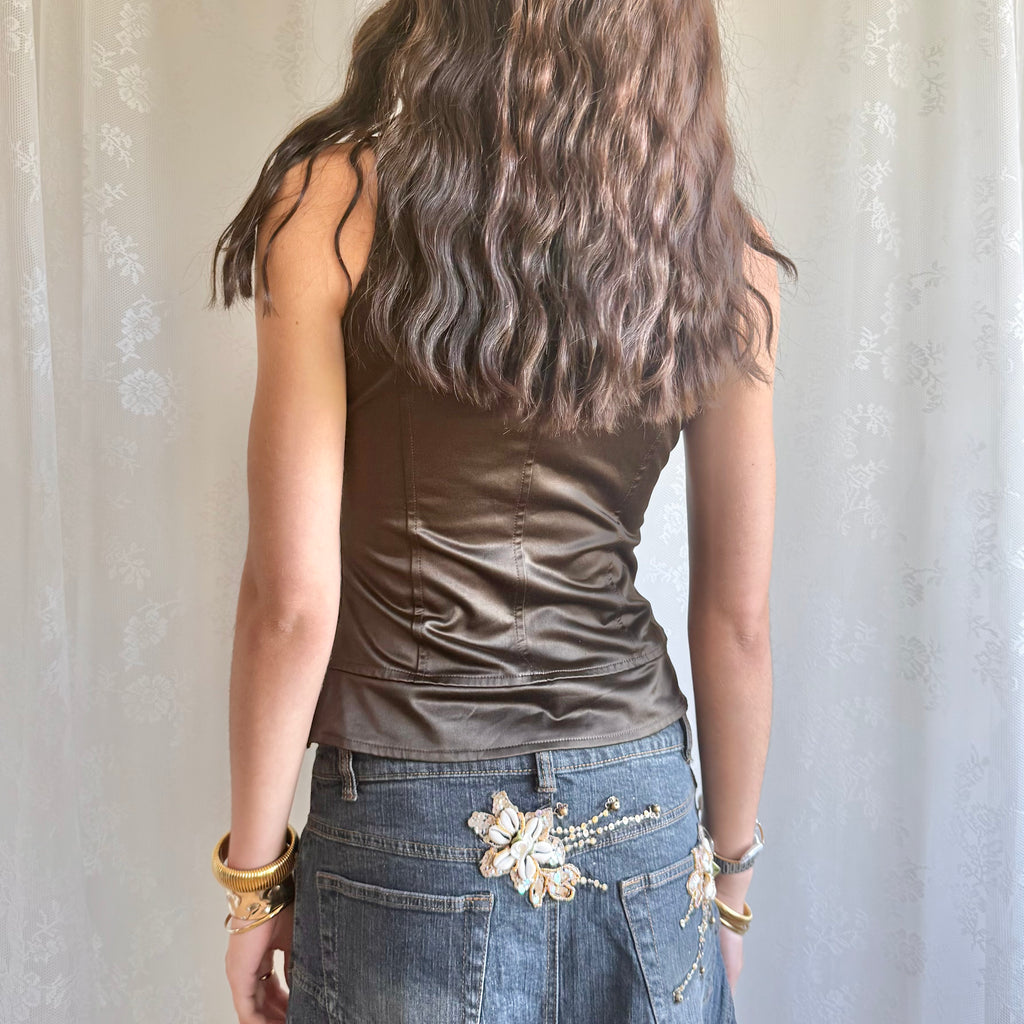 Satin Crop Top - Size S