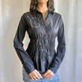 Desigual Graphic Ruched Shirt - Size L