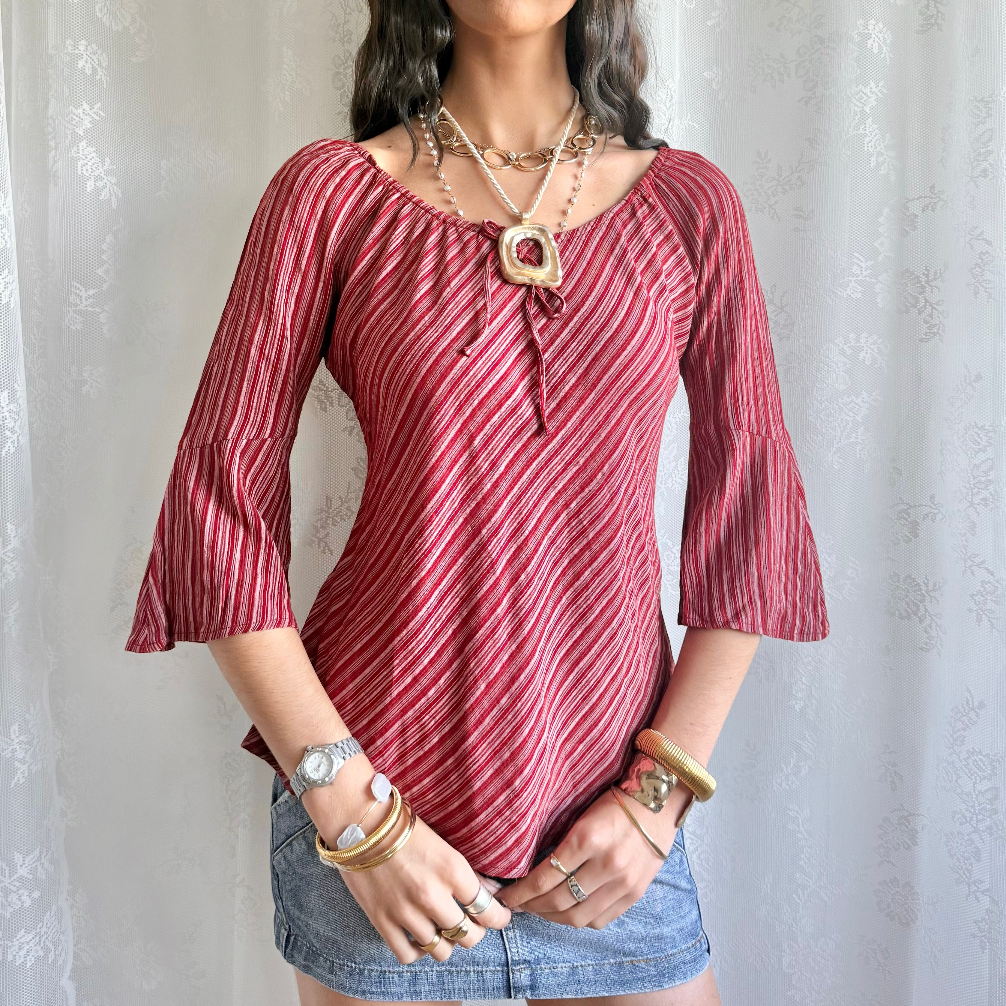 Pimkie Flared Sleeve Top - Size M