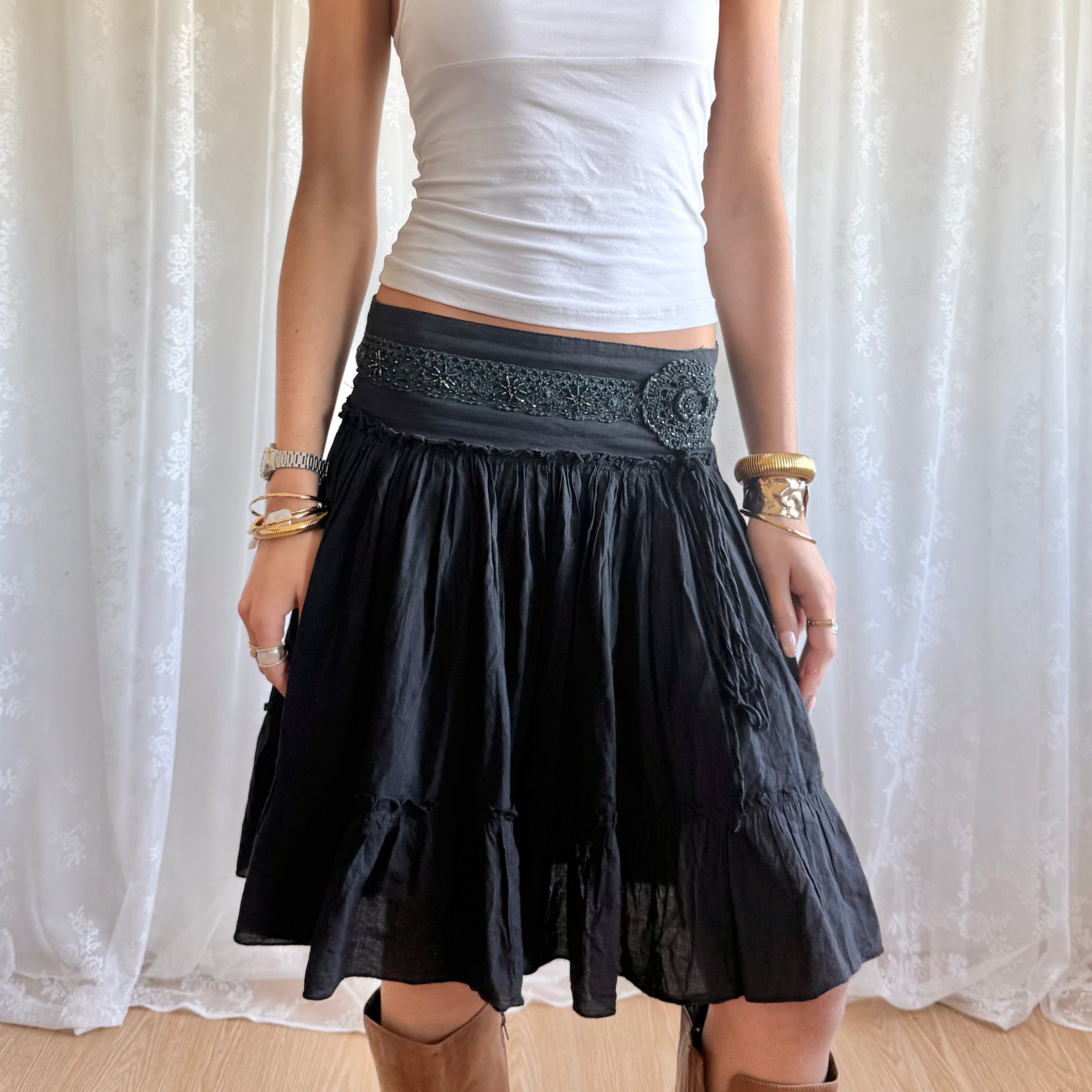 Beaded Midi Skirt - Size S