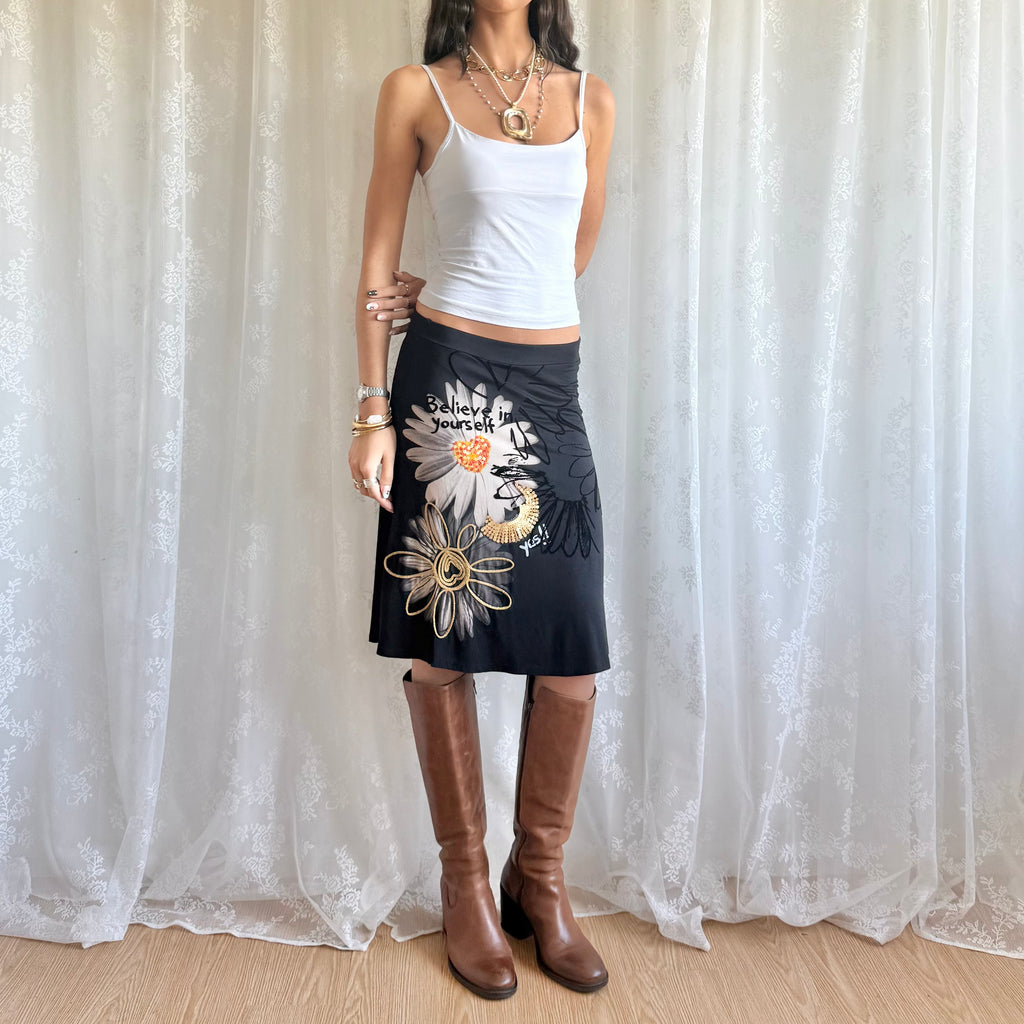 Desigual Graphic Midi Skirt - Size S