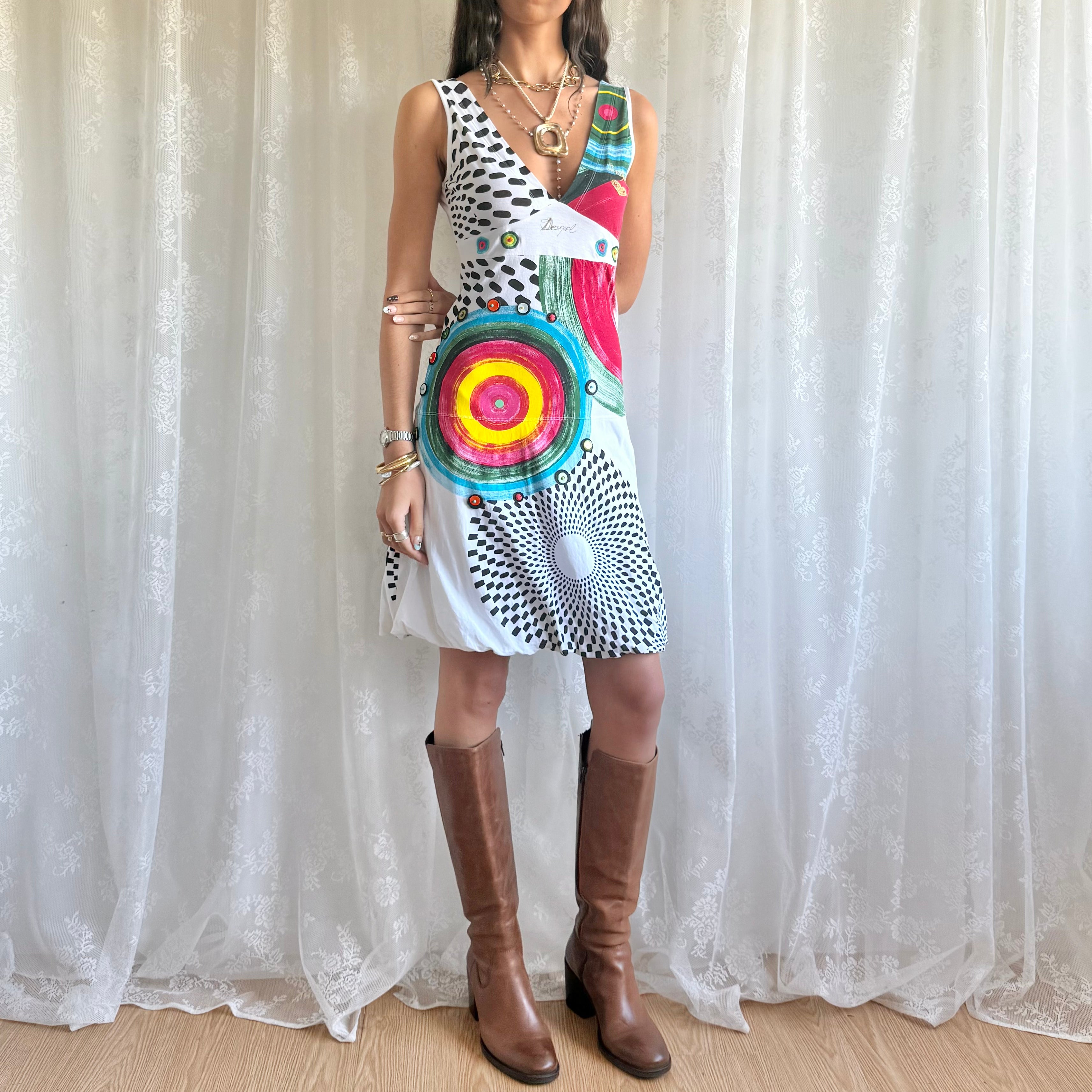 Desigual Graphic Midi Dress - Size S