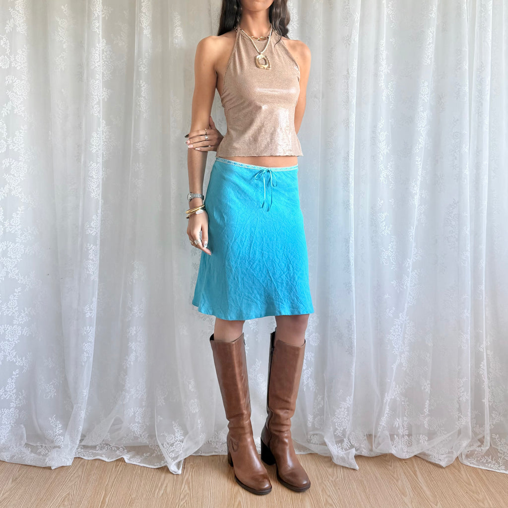 Linen Midi Skirt - Size S