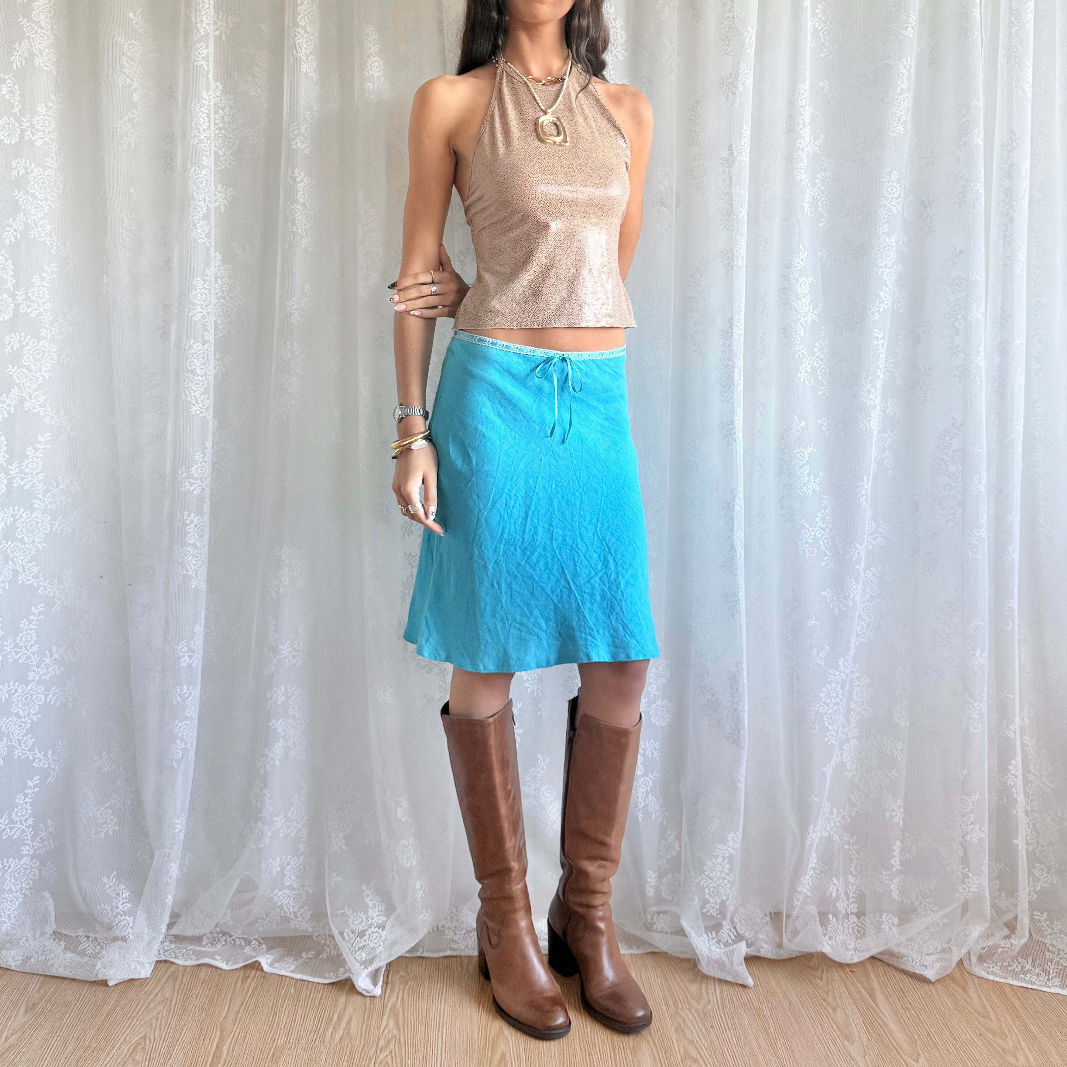 Linen Midi Skirt - Size S