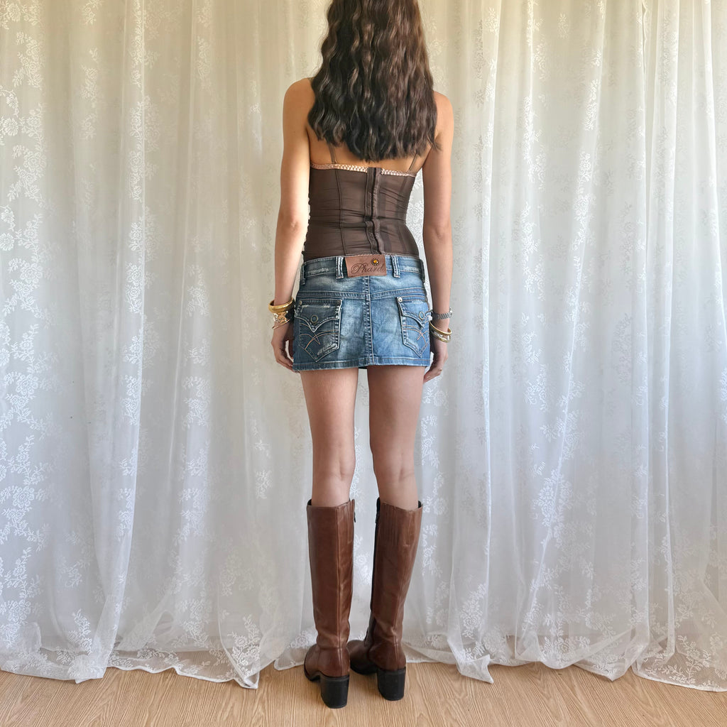 Denim Mini Skirt - Size S