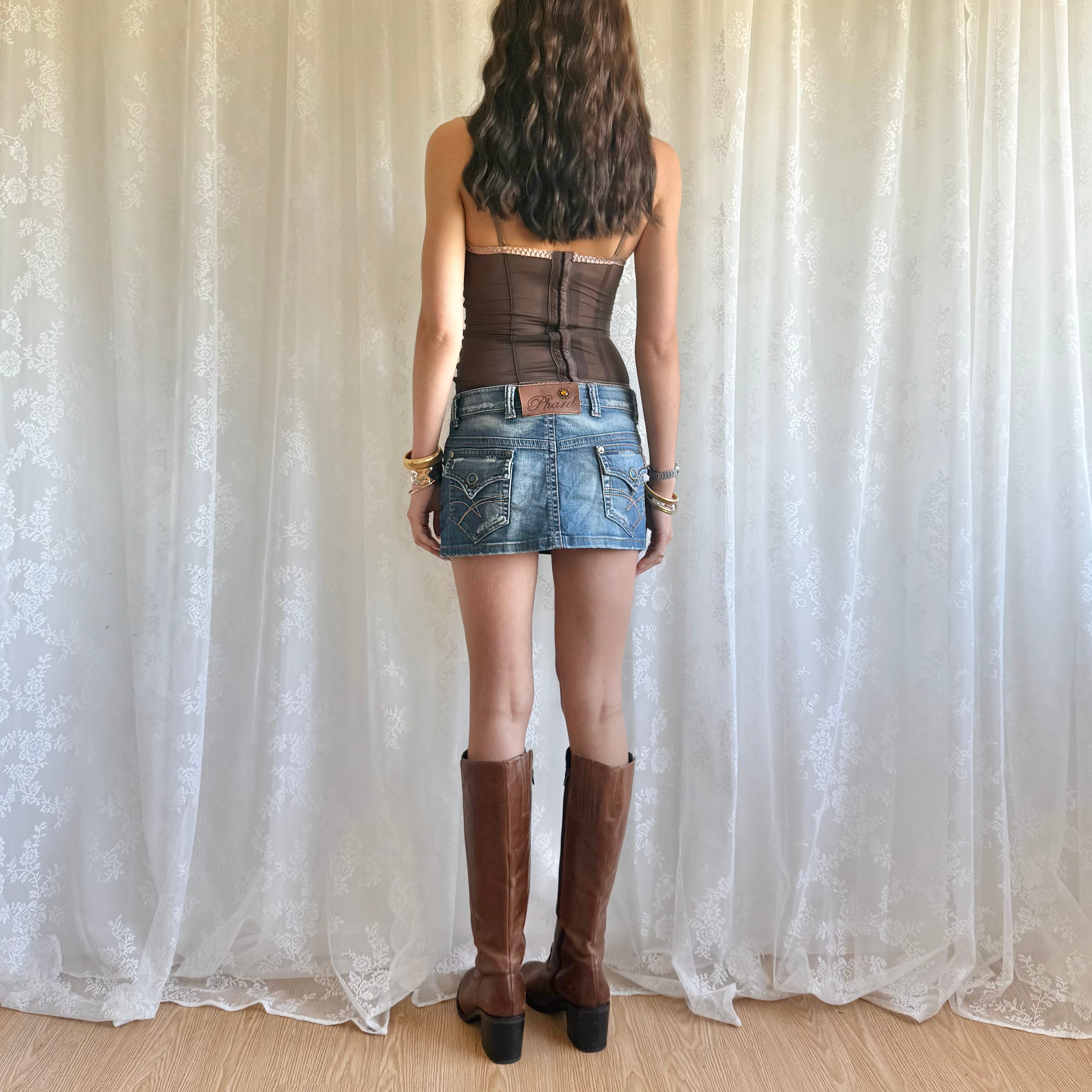 Denim Mini Skirt - Size S