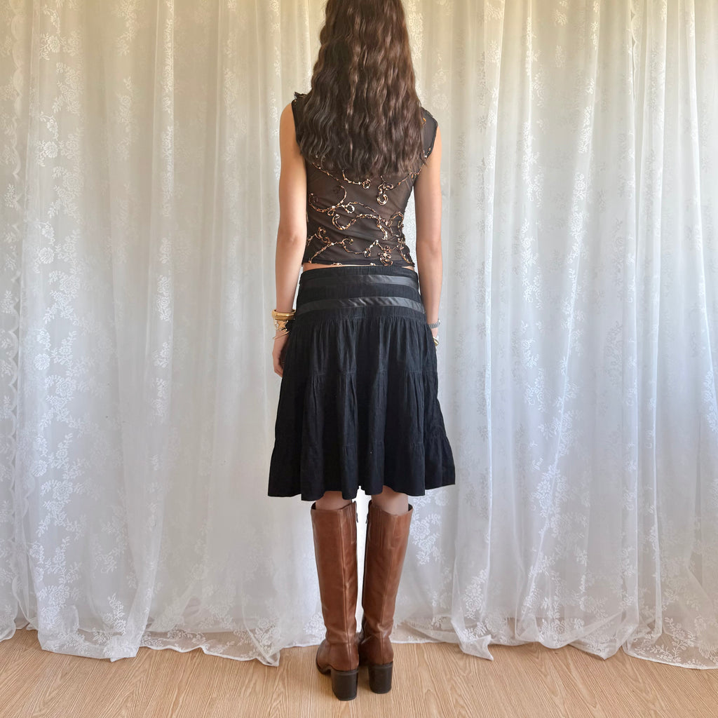 Floral Corsage Midi Skirt - Size M