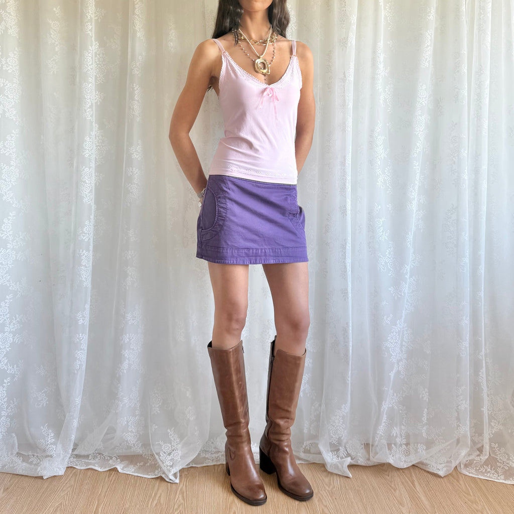 Denim Mini Skirt - Size S