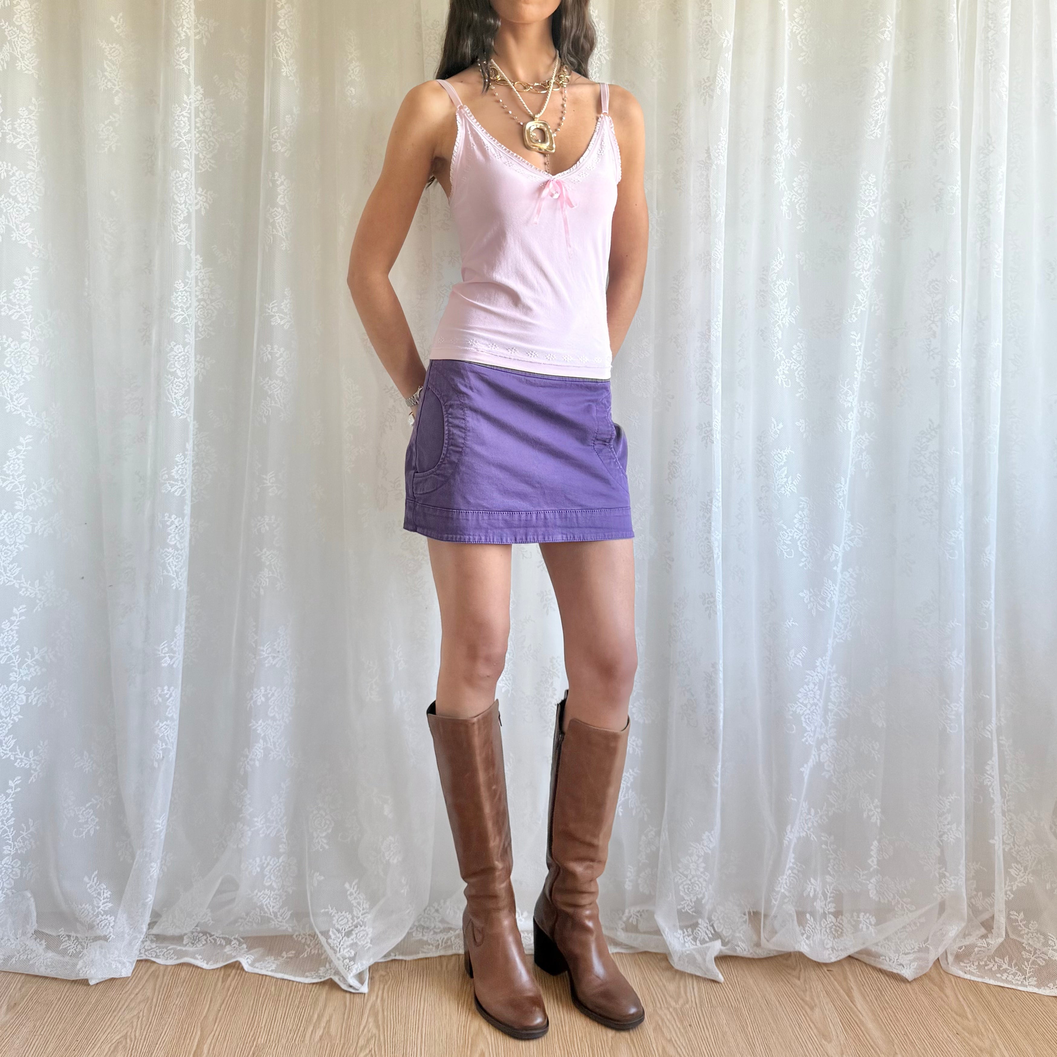 Denim Mini Skirt - Size S