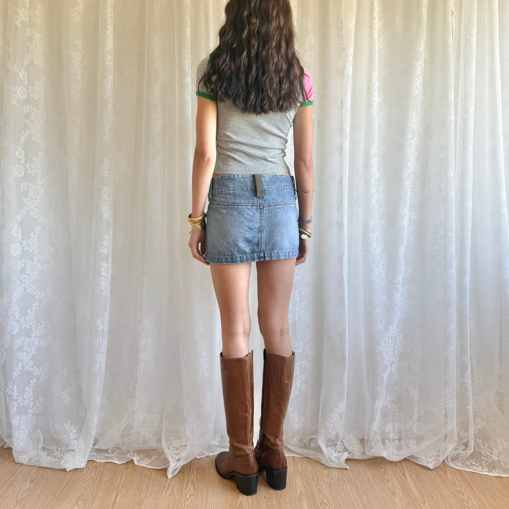 Denim Mini Skirt - Size S