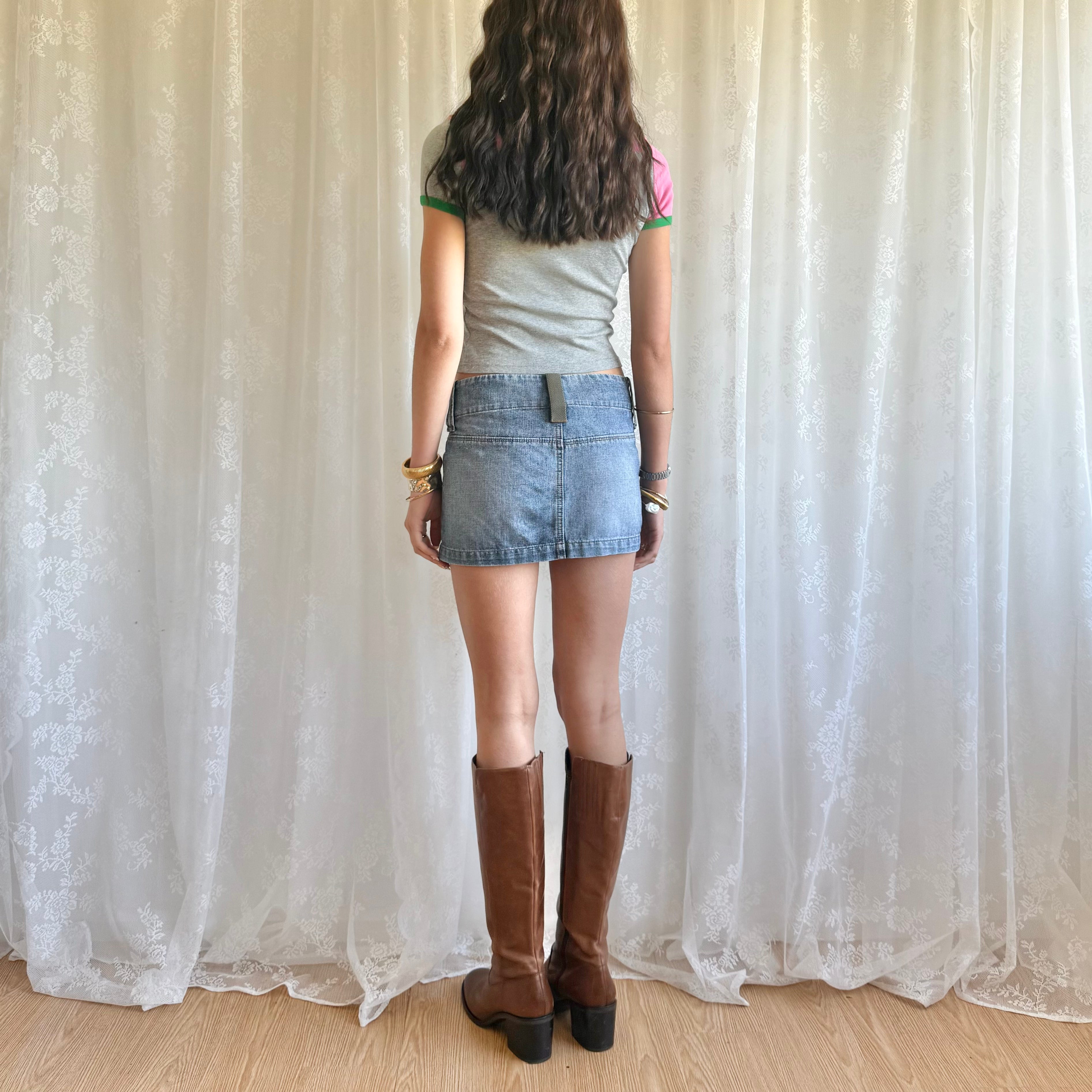 Denim Mini Skirt - Size S