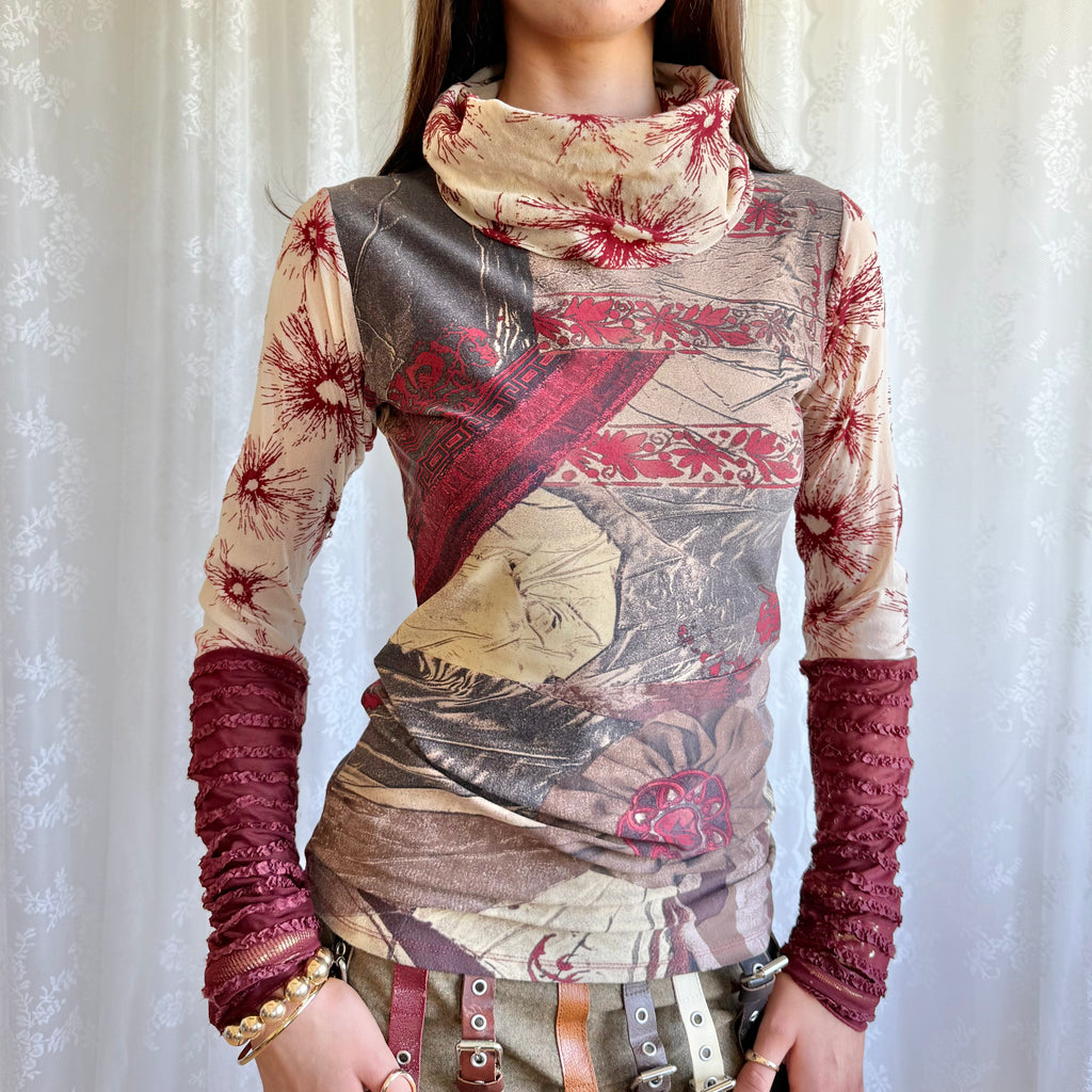 Save The Queen Mesh Long Sleeve Top - Size M