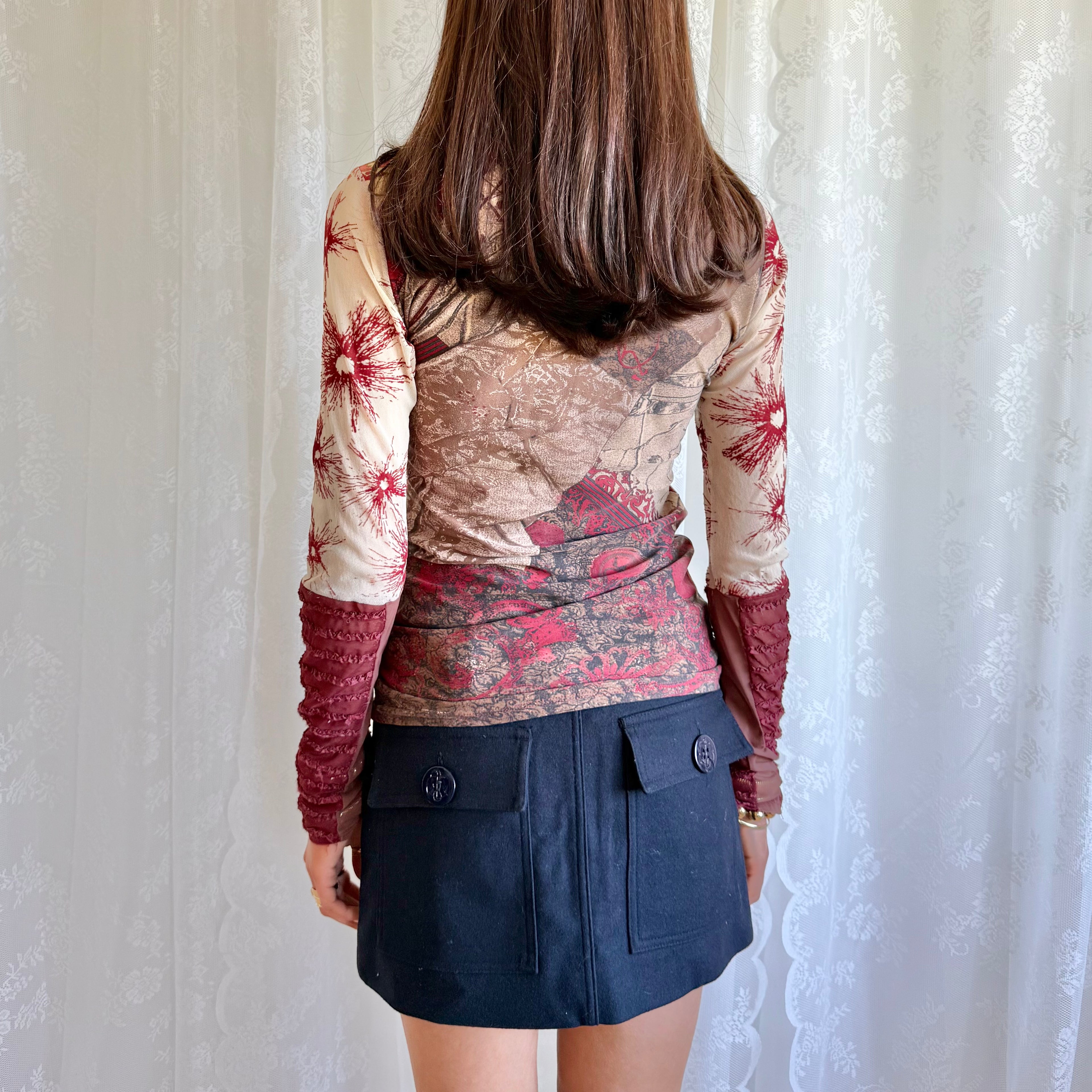 Save The Queen Mesh Long Sleeve Top - Size M