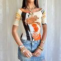 Graphic Crop Top - Size M