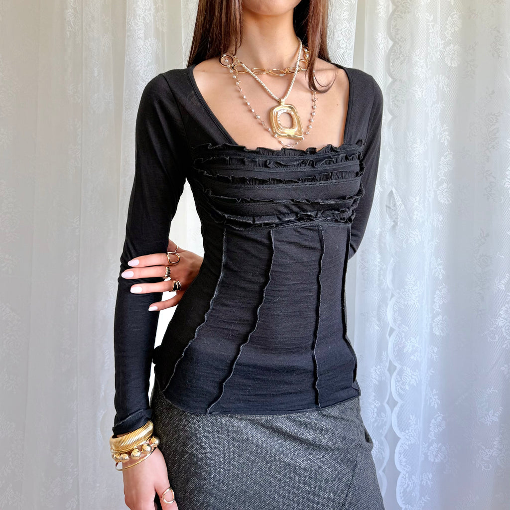 Wool Long Sleeve Top - Size S