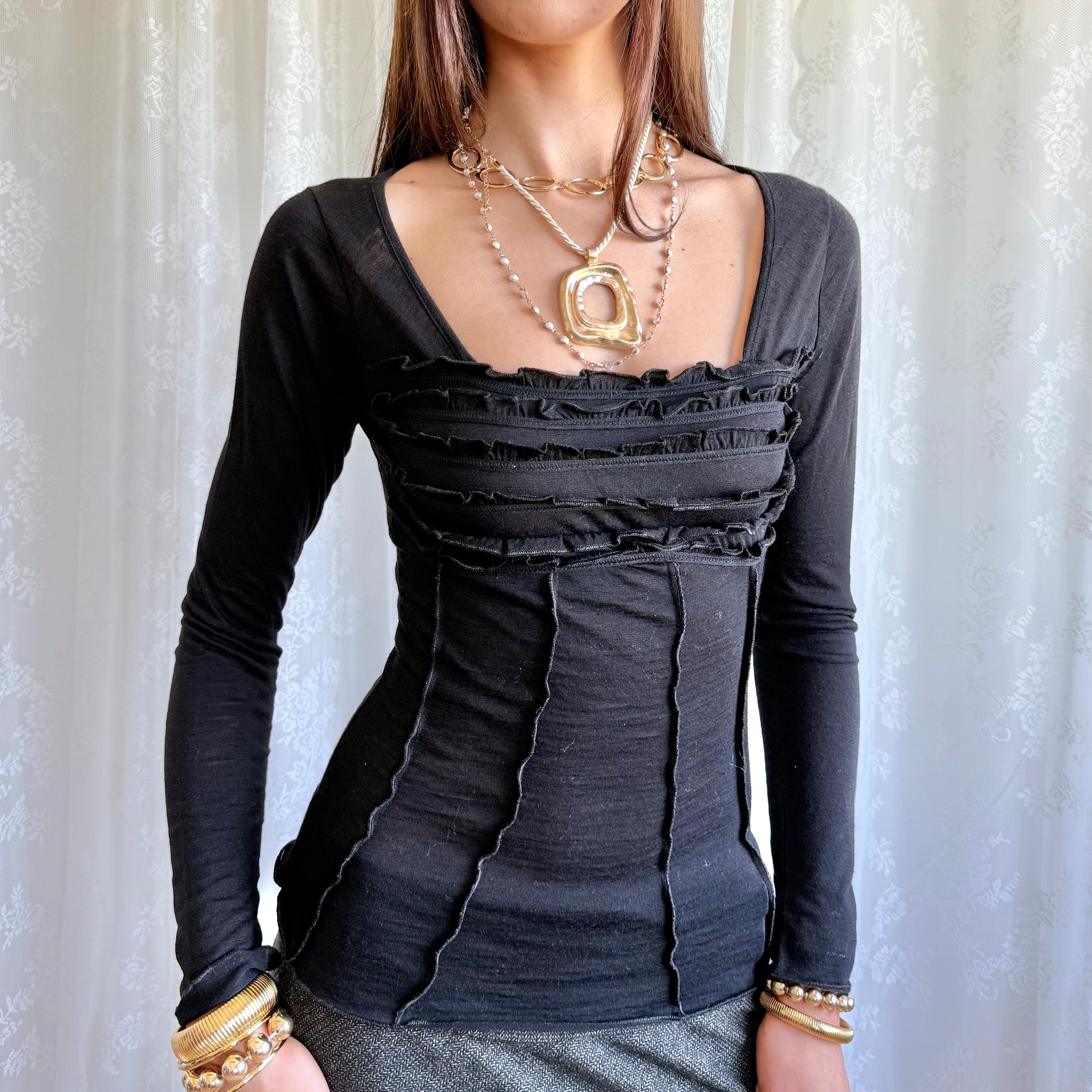Wool Long Sleeve Top - Size S