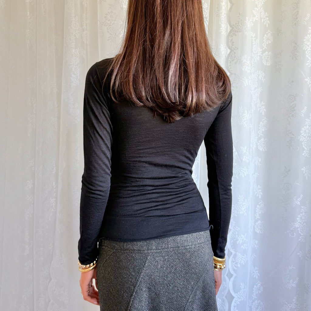 Wool Long Sleeve Top - Size S