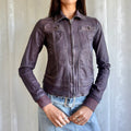 Waxed Denim Zip Jacket - Size XS