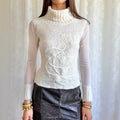 Knit & Mesh Roll Neck Jumper - Size S