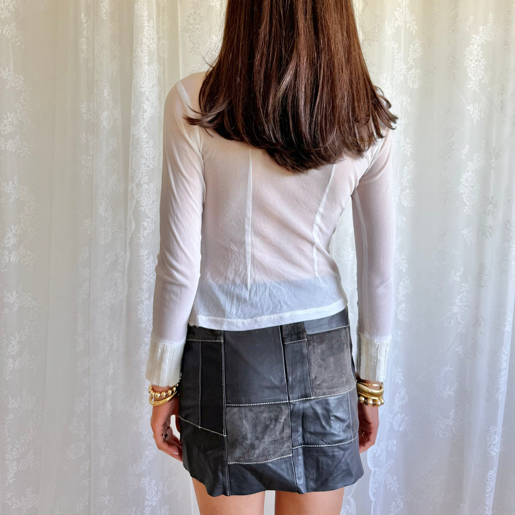 Knit & Mesh Roll Neck Jumper - Size S