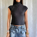 Knit Zip Crop Top - Size M