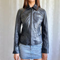 Genuine Leather Zip Jacket - Size M
